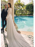 Beaded Long Sleeves Ivory Lace Chiffon Exclusive Wedding Dress Beaded Long Sleeves Ivory Lace Chiffon Exclusive Wedding Dress